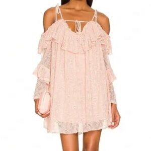 Elegant Pink Ruffle Dress
